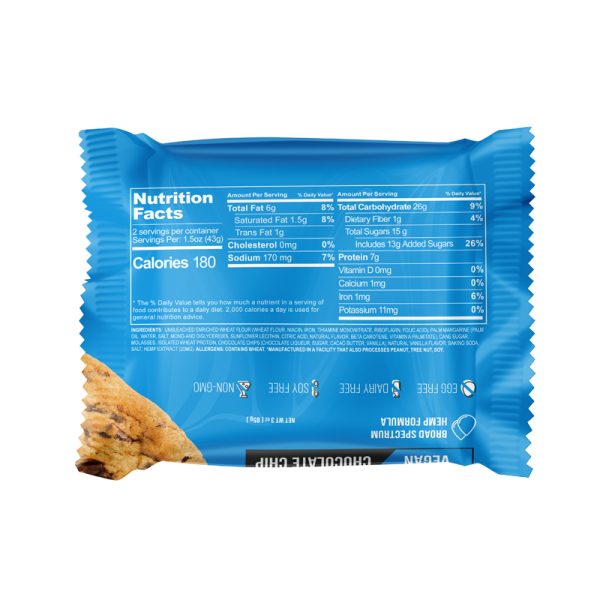 CBDfx Vegan Protein Broad Spectrum Hemp Cookies 20MG